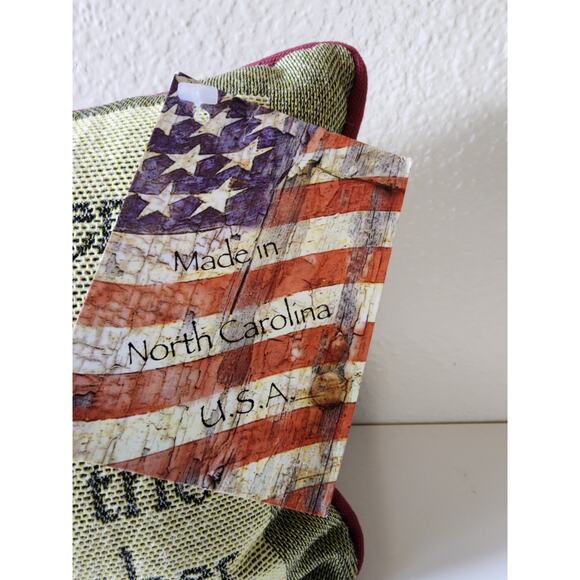 MANUAL WOODWORKERS & WEAVERS Green Tan Red Grandmother Throw Pillow 12.5x8.5 NWT - Picture 4 of 7